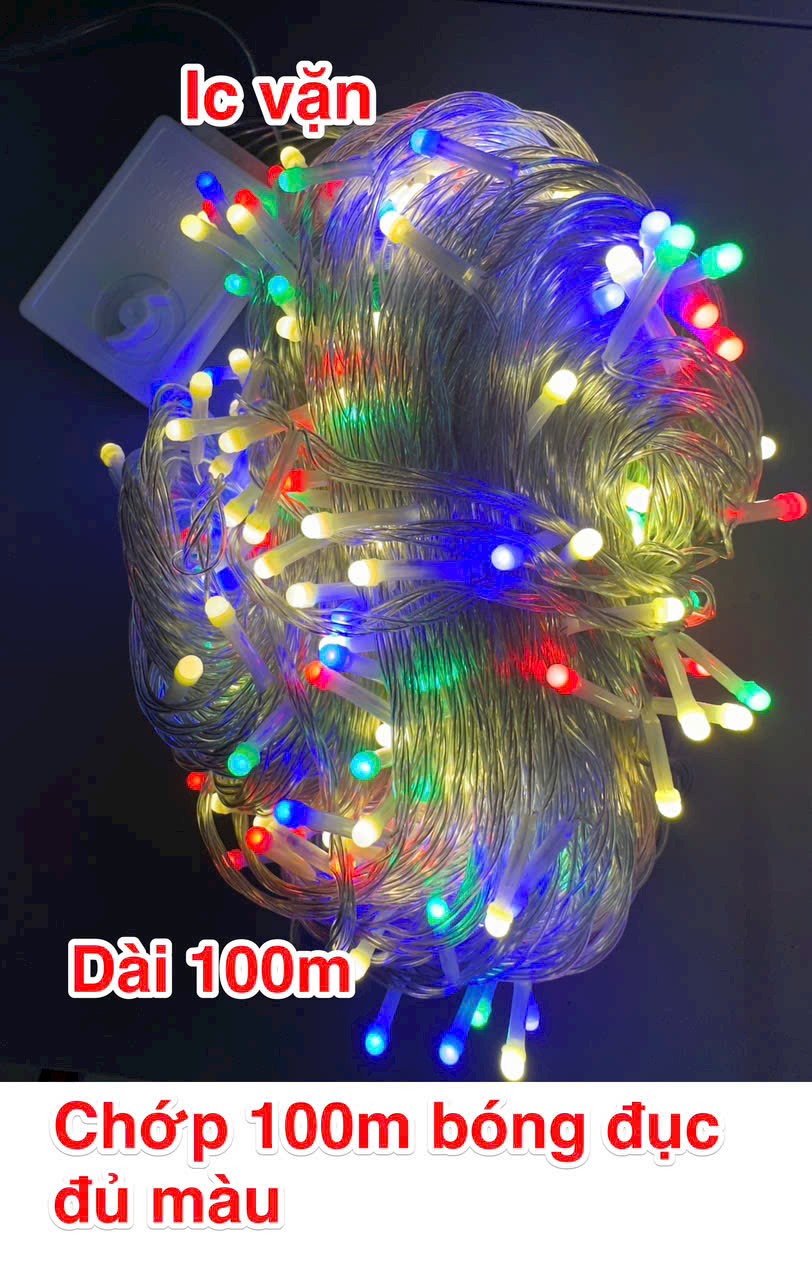 Dây led chớp 100m 600 bóng nhiều màu - điện việt