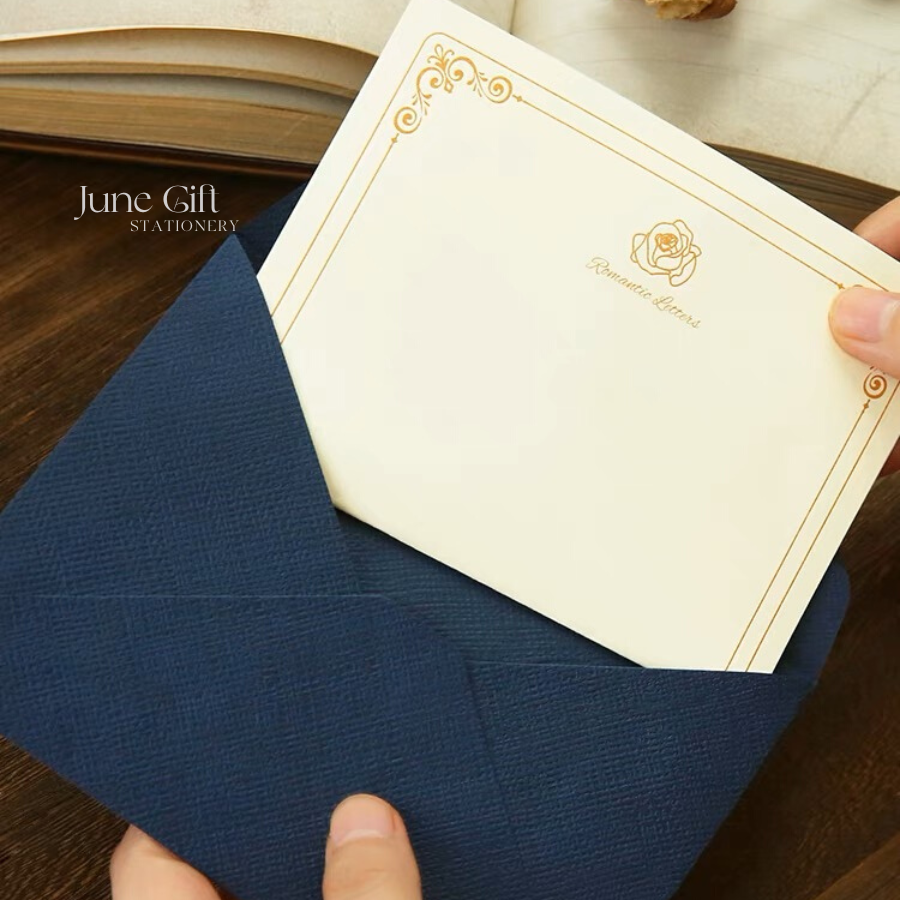 Phong bì thư vân vải linen phong cách cổ điển