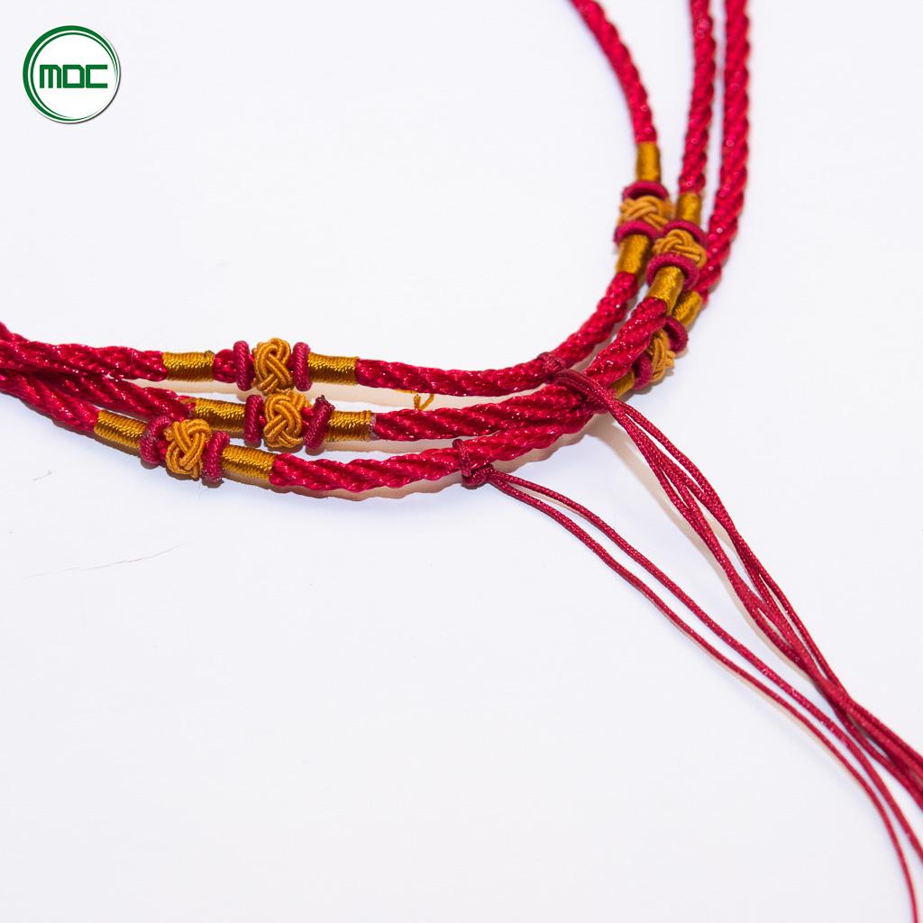 Dây đeo cổ happy màu đỏ phối vàng dài 31cm