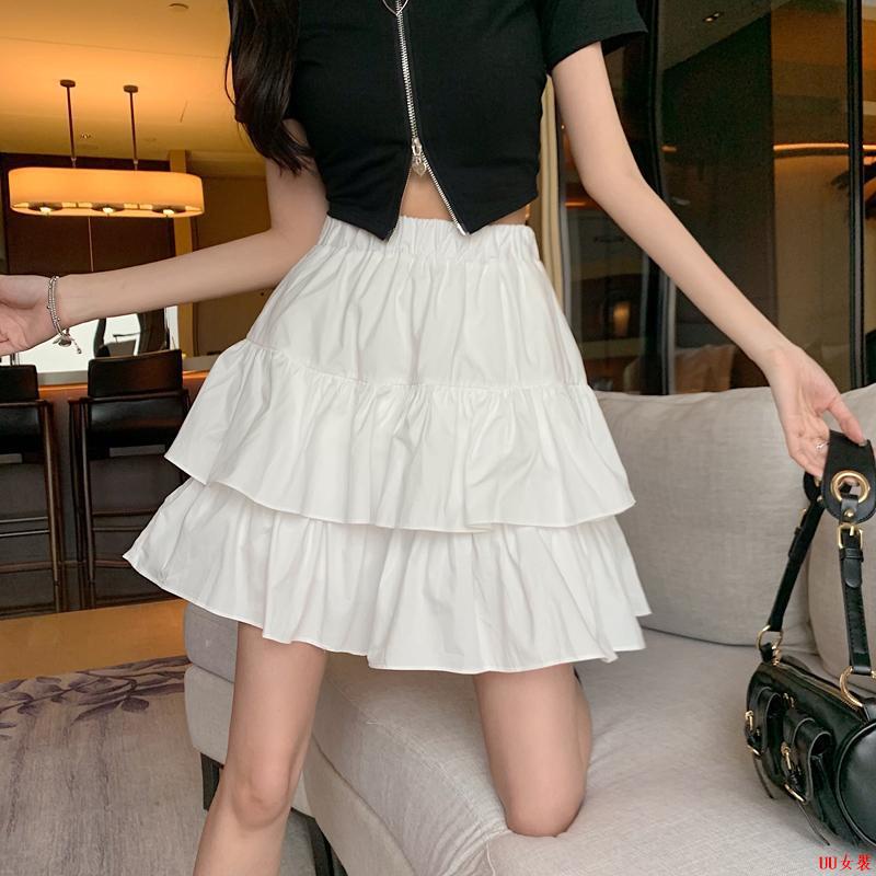 Chân váy xòe bèo nhún 2 tầng thời trang phong cách retro chuẩn Hàn