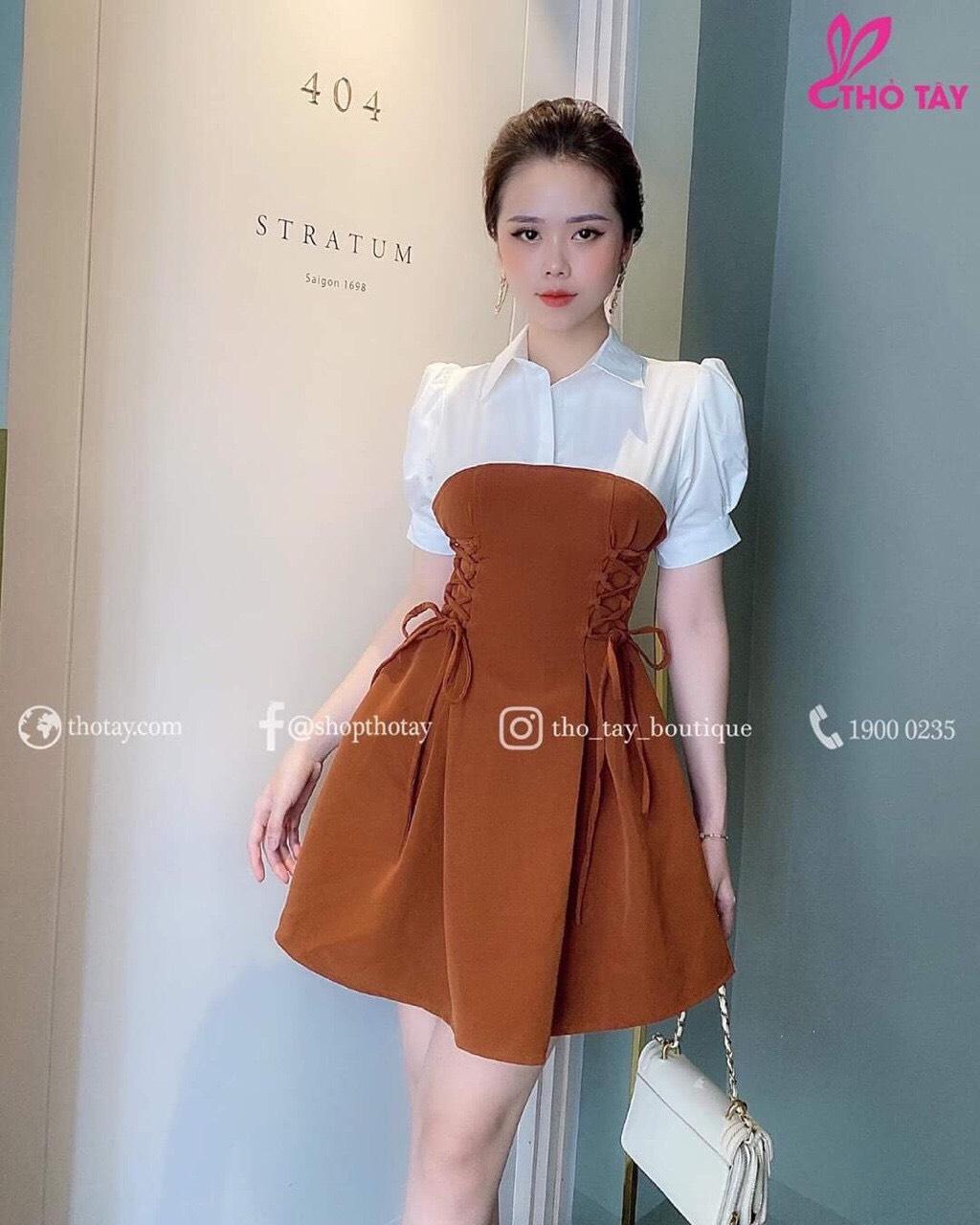 Đầm xòe umi rút sườn-QH