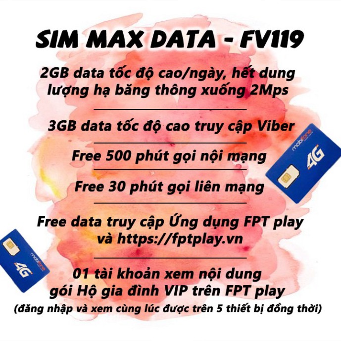 [HCM]Sim 4G Mobifone TRÙM DATA 10 số đẹp đầu 09
