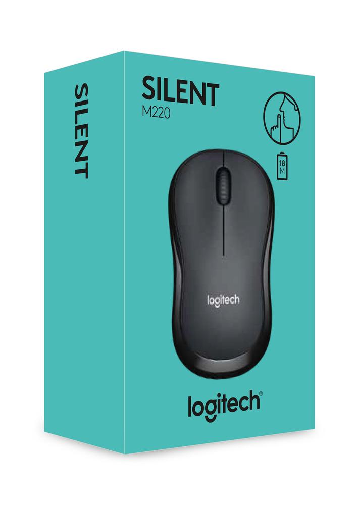 Chuột không dây Logitech M220 Silent giảm ồn - USB 2.4GHz, pin 18 tháng, thiết kế thuận 2 tay, phù hợp PC/ Laptop