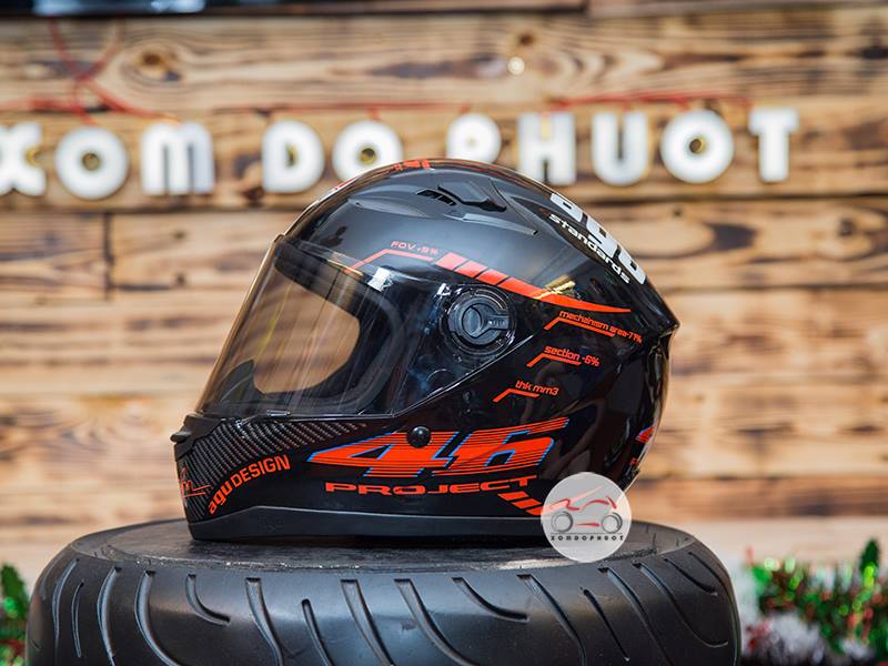 Nón Fullface AGU tem 46 tặng kèm túi đựng nón