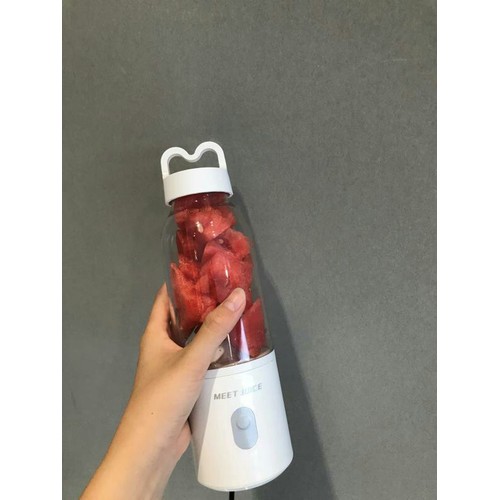 Máy xay sinh tố mini cầm tay meet juice 4 lưỡi dao làm bằng inox 304