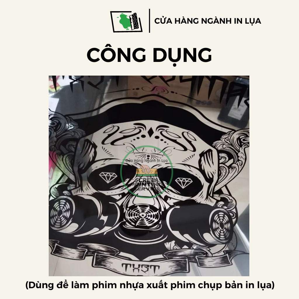 Phim nhựa xuất phim chụp bản lụa 1 tờ