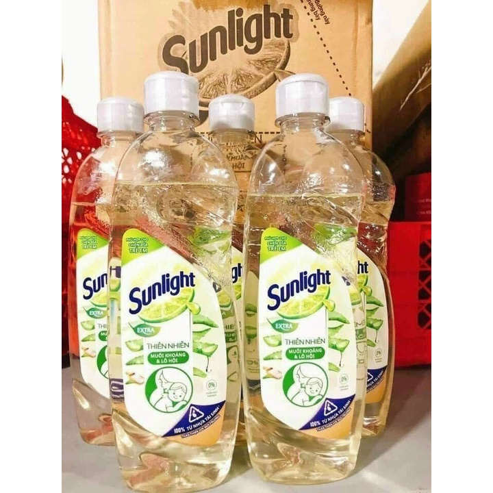 3 Chai Nước rửa chén Sunlight Thiên Nhiên 370g