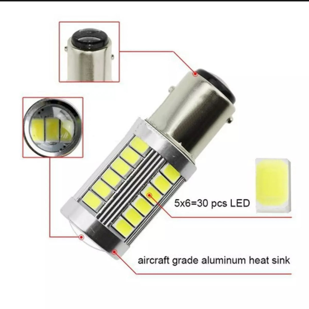 [giá 1 cái] Bóng led hậu bóp phanh nháy 6 mặt 33 tim