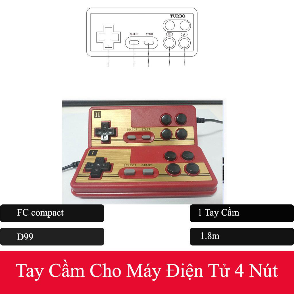 Bộ 2 tay cầm chơi game điện tử 4 nút 9 lỗ cho máy game 8 bit