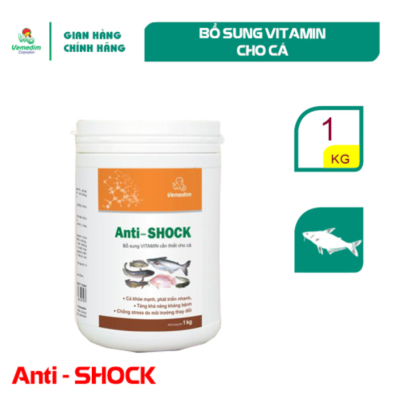 Vemedim Anti-Shock cá dùng bổ sung vitamin, tăng đề kháng bệnh cho cá, lon 1kg