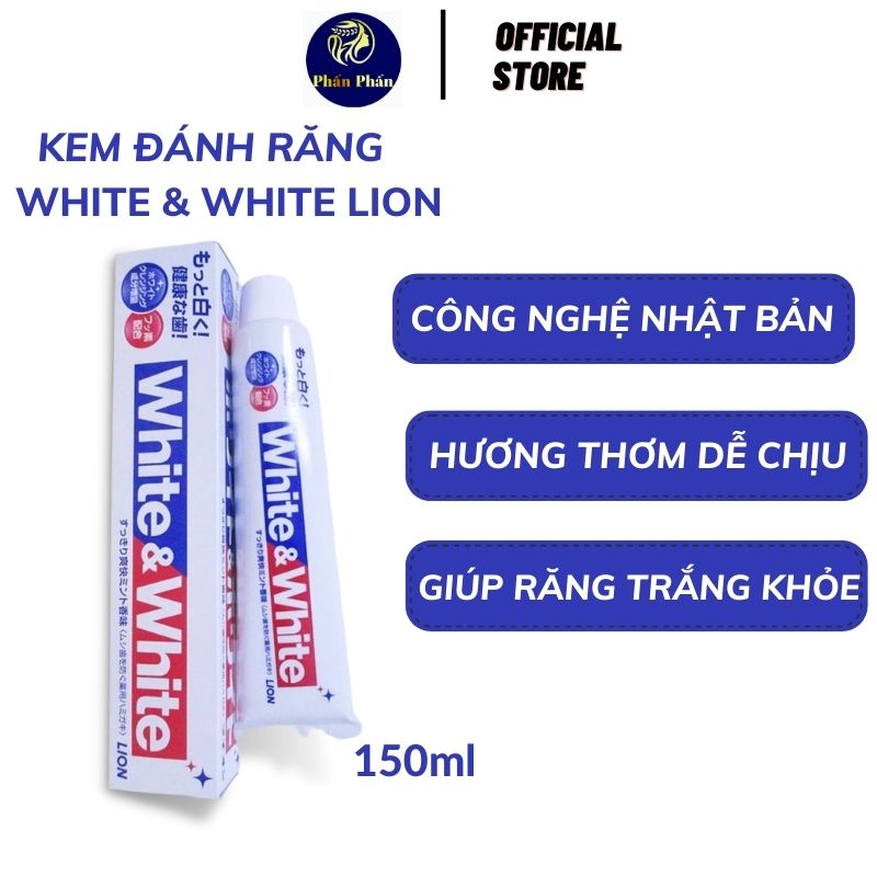 Kem đánh răng White & White Nhật Lion 150g