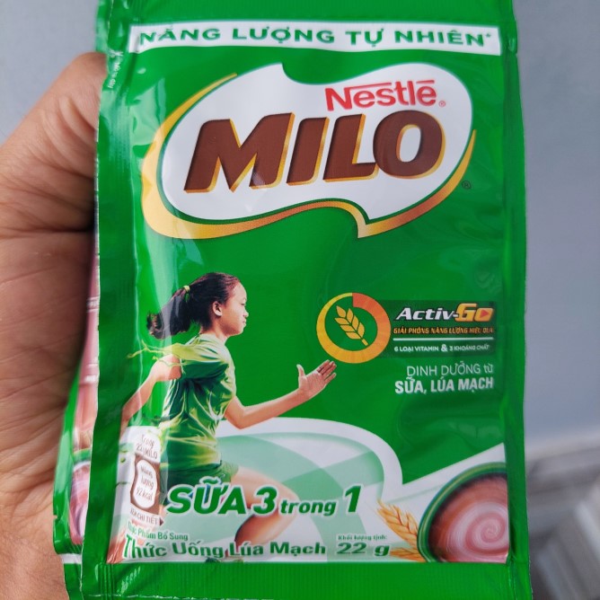 Milo dây sữa 3in1 dạng bột 22g  (10 gói x22g)- DATE mới