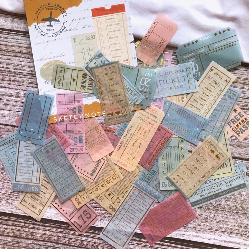 Sticker vintage dập vàng gold ST014