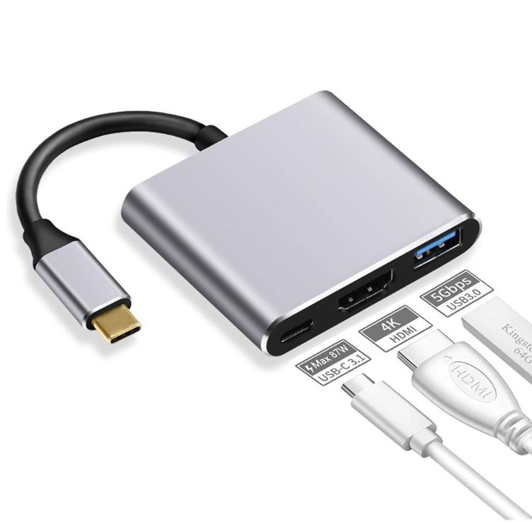 ADAPTER USB C 3 IN 1 ( HỖ TRỢ SAMSUNG DEX ) HDMI + USB + TYPE C
