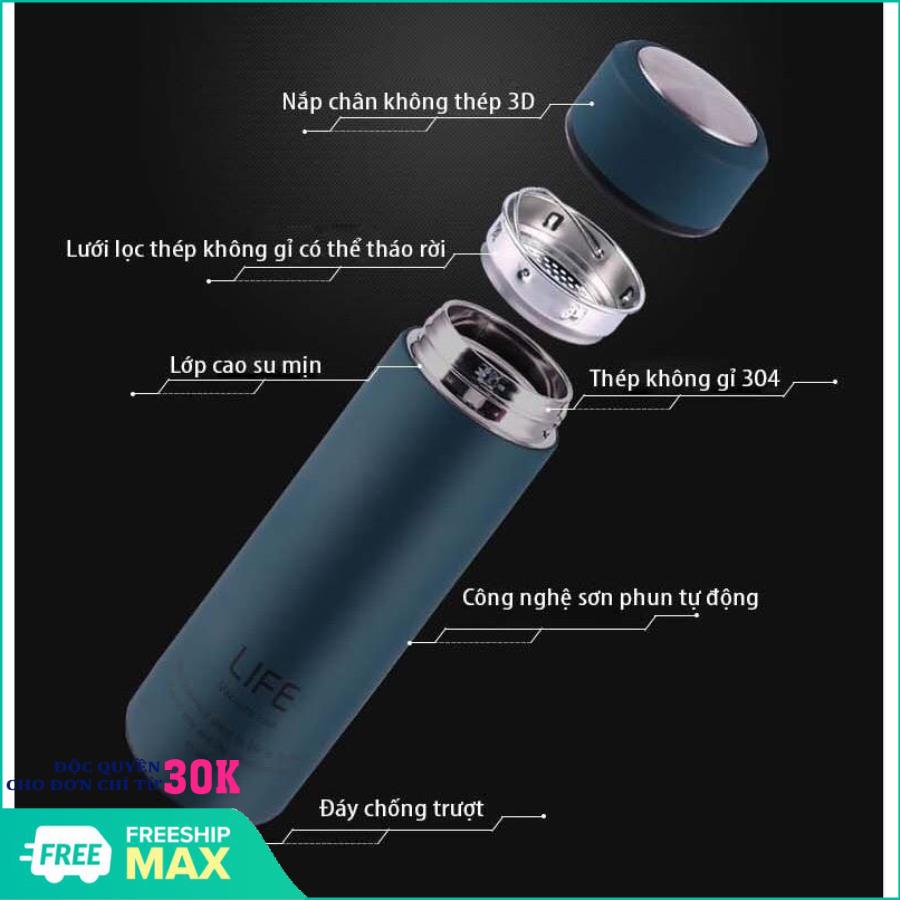 Bình giữ nhiệt cao cấp bằng inox không gỉ Life BG01- Bình giữ nhiệt lõi chân không kép cao cấp LIFE 450ml