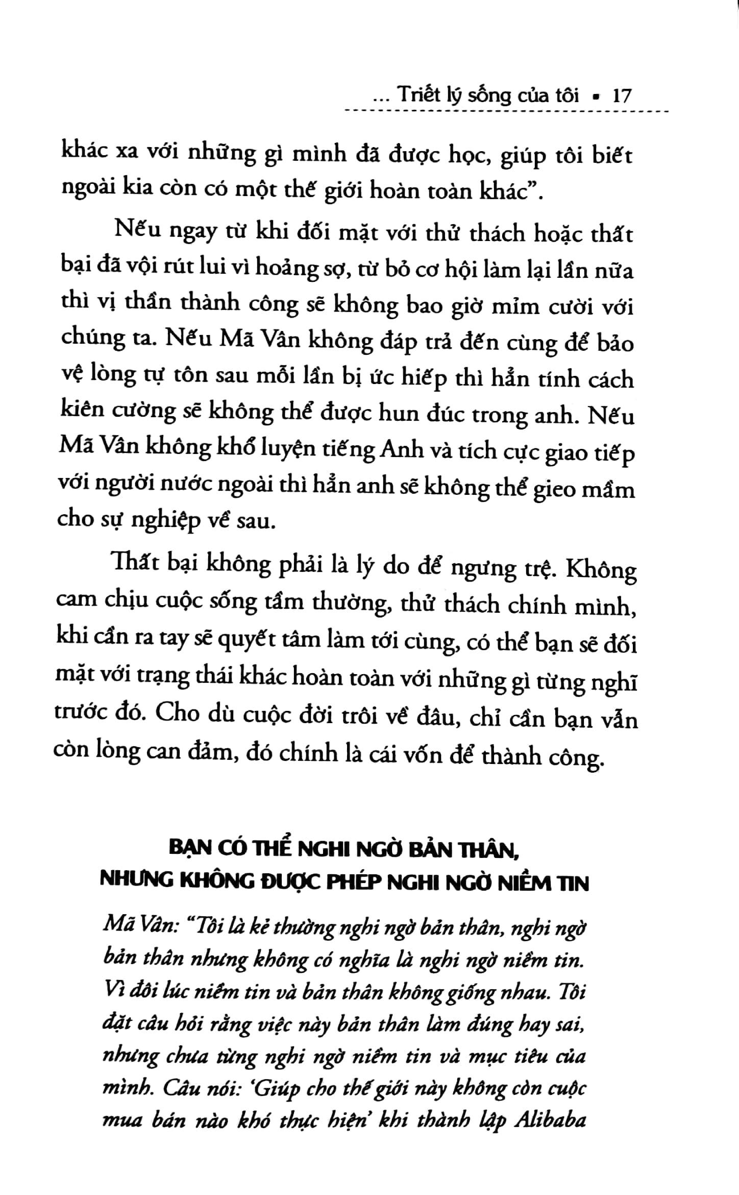 Mã Vân- Triết lý sống của tôi