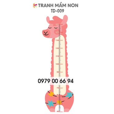 THƯỚC ĐO CHIỀU CAO CHO BÉ 009(Decal bóc dán)