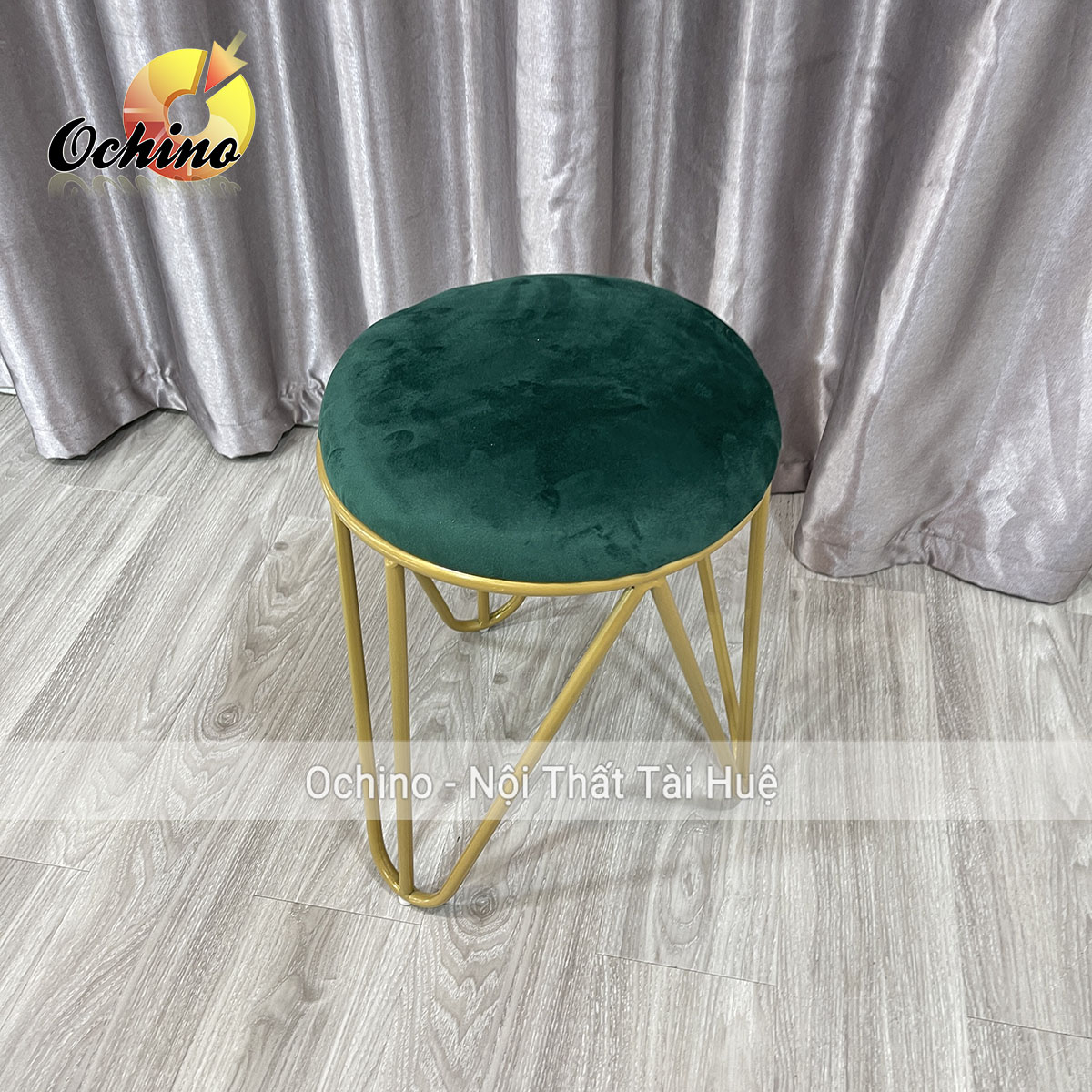 Ghế Ngồi Decor, Đôn Bàn Trang Điểm Chân Vàng Sang Chảnh