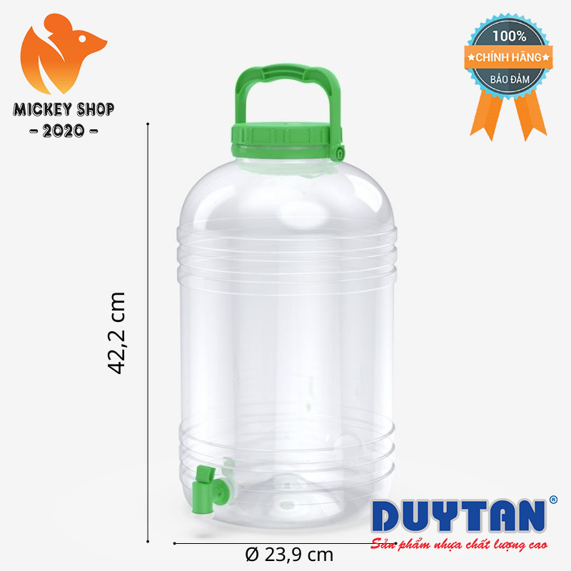 Bình đựng nước có vòi duy tân 10l 15l 20l bình trong suốt, chịu nhiệt đến 60 độ