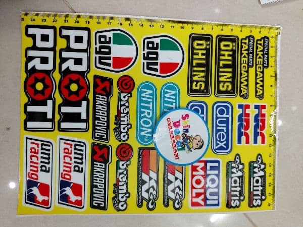 Set tem giấy logo sticker vàng