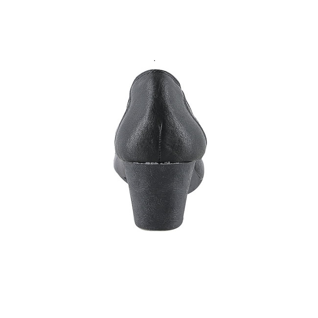 Giày nữ da bò 5 phân màu đen HK7942