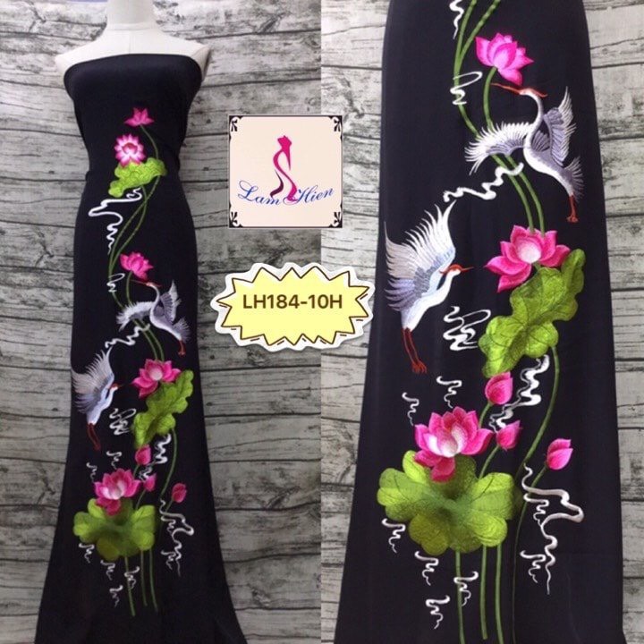 Vải áo dài thêu cao cấp LH184