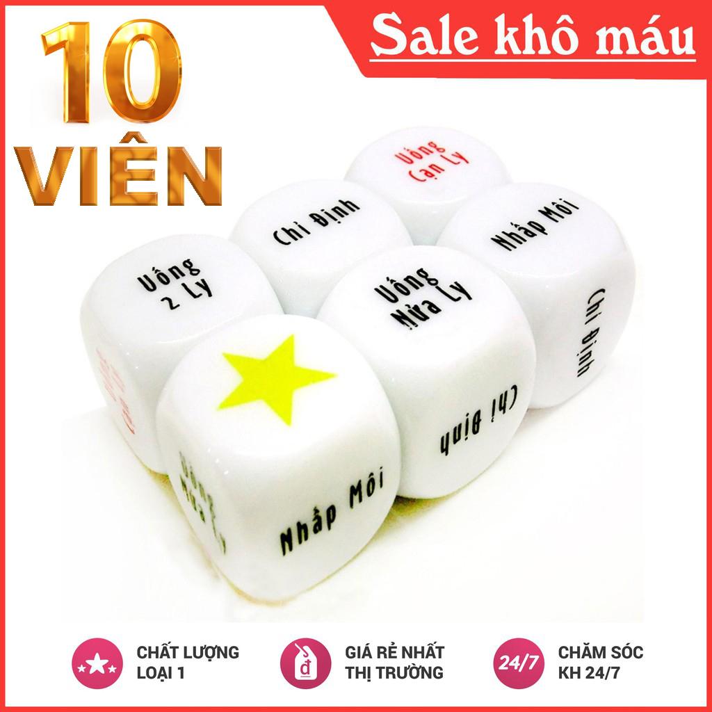 Xí ngầu uống bia, xí ngầu ăn nhậu, xúc xắc ăn nhậu, xúc xắc uống rượu, set 10 viên (HAO-XNUB)