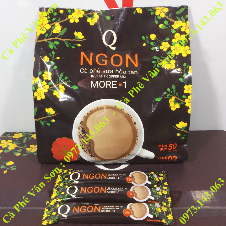 Cà phê sữa Ngon Trần Quang bịch lớn 1.04Kg 52 gói dài 20g Mẫu xuân 2022