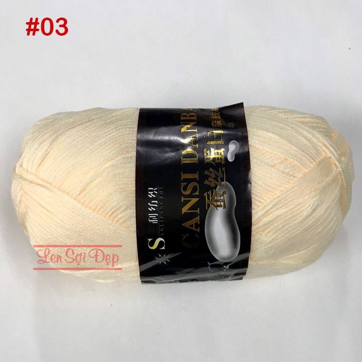 [HCM]Cuộn len cotton Cansi Danbai 125g đan móc áo khăn nón