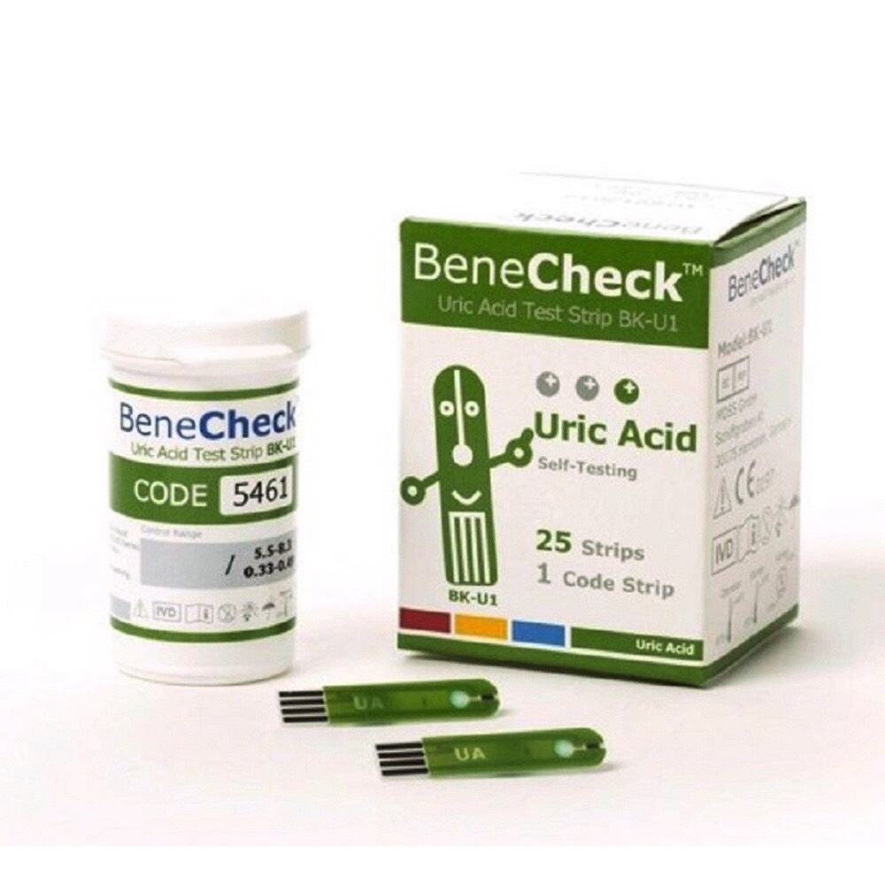 Que thử Acid Uric máy đo Benecheck 3in1 (25 que)