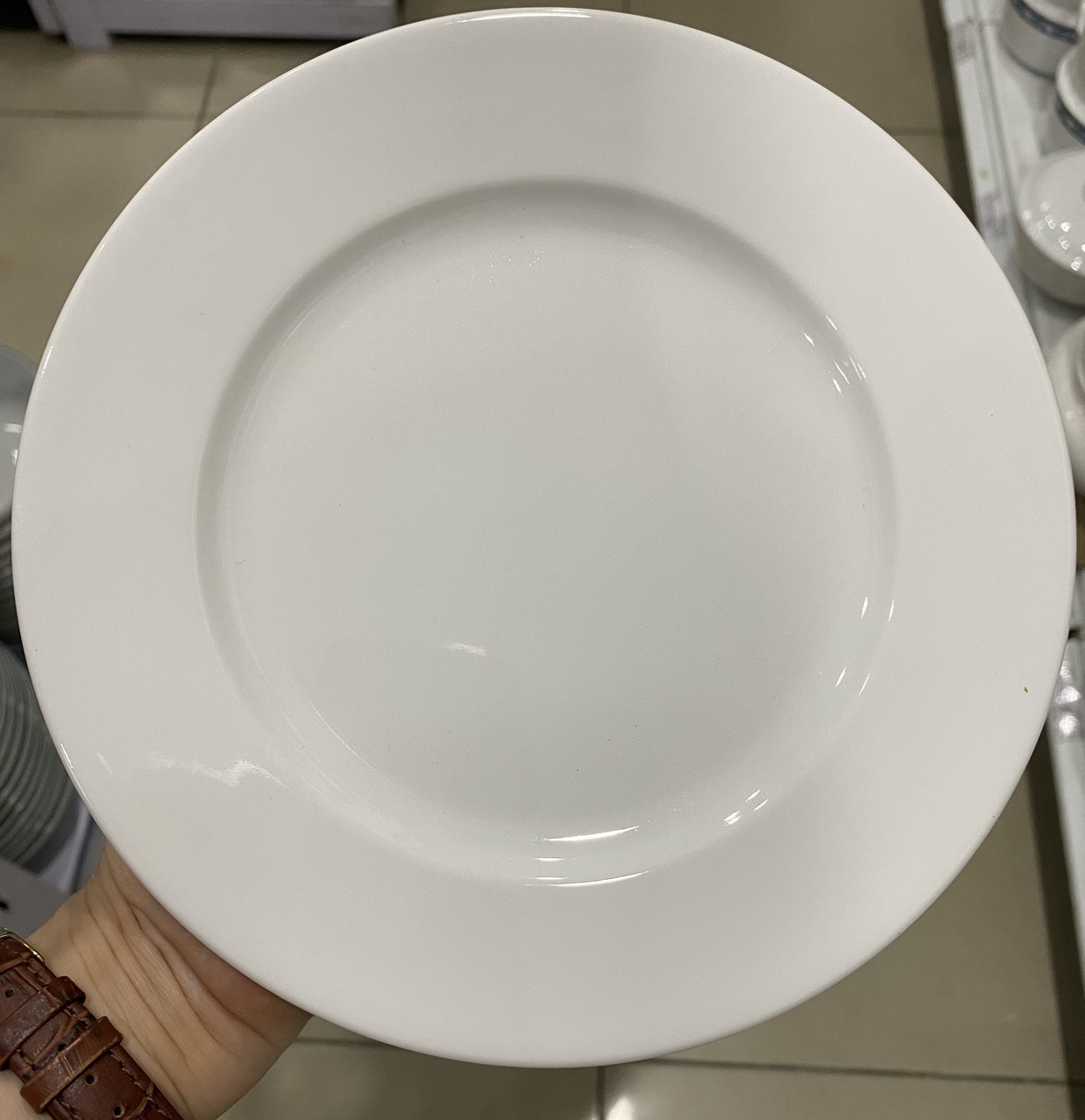 Dĩa tròn cạn Jasmine trắng - Gốm Sứ Minh Long đủ size