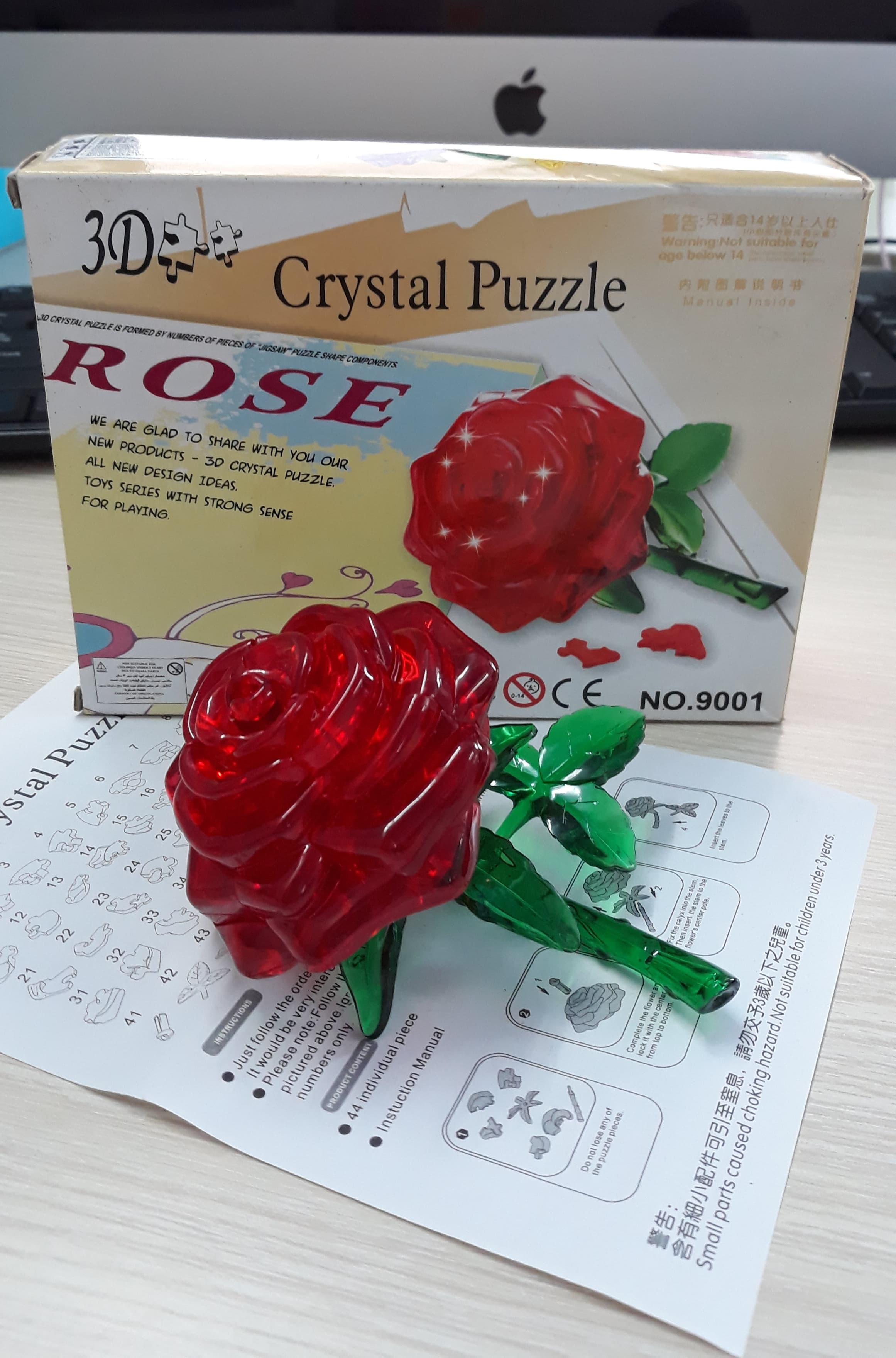 Crystal Puzzle - xếp hình Hoa Hồng3D
