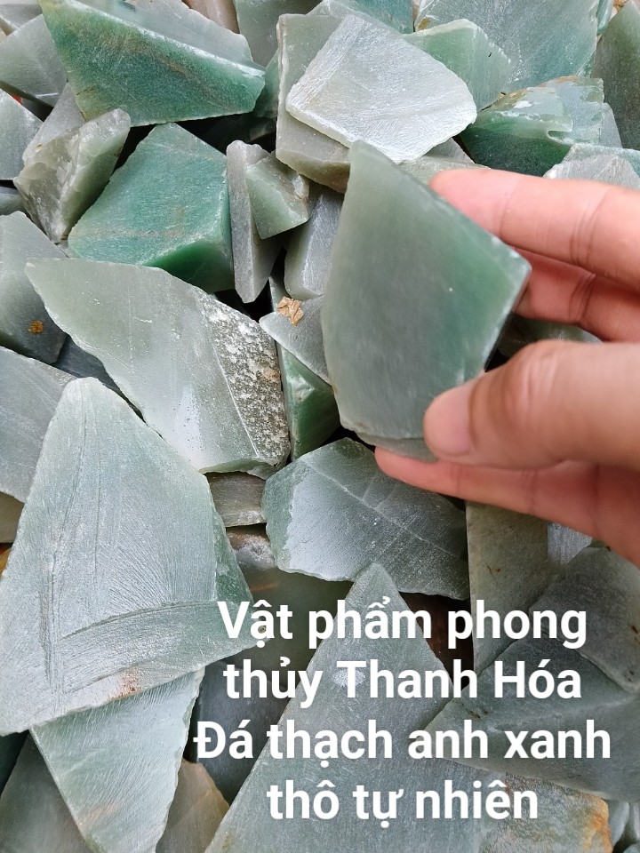 Đá thach anh xanh vụn thô tự nhiên 1kg - đá phong thủy