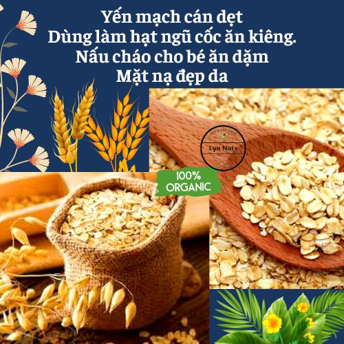 500g Yến mạch hữu cơ nguyên chất cán mỏng (cán dẹt)