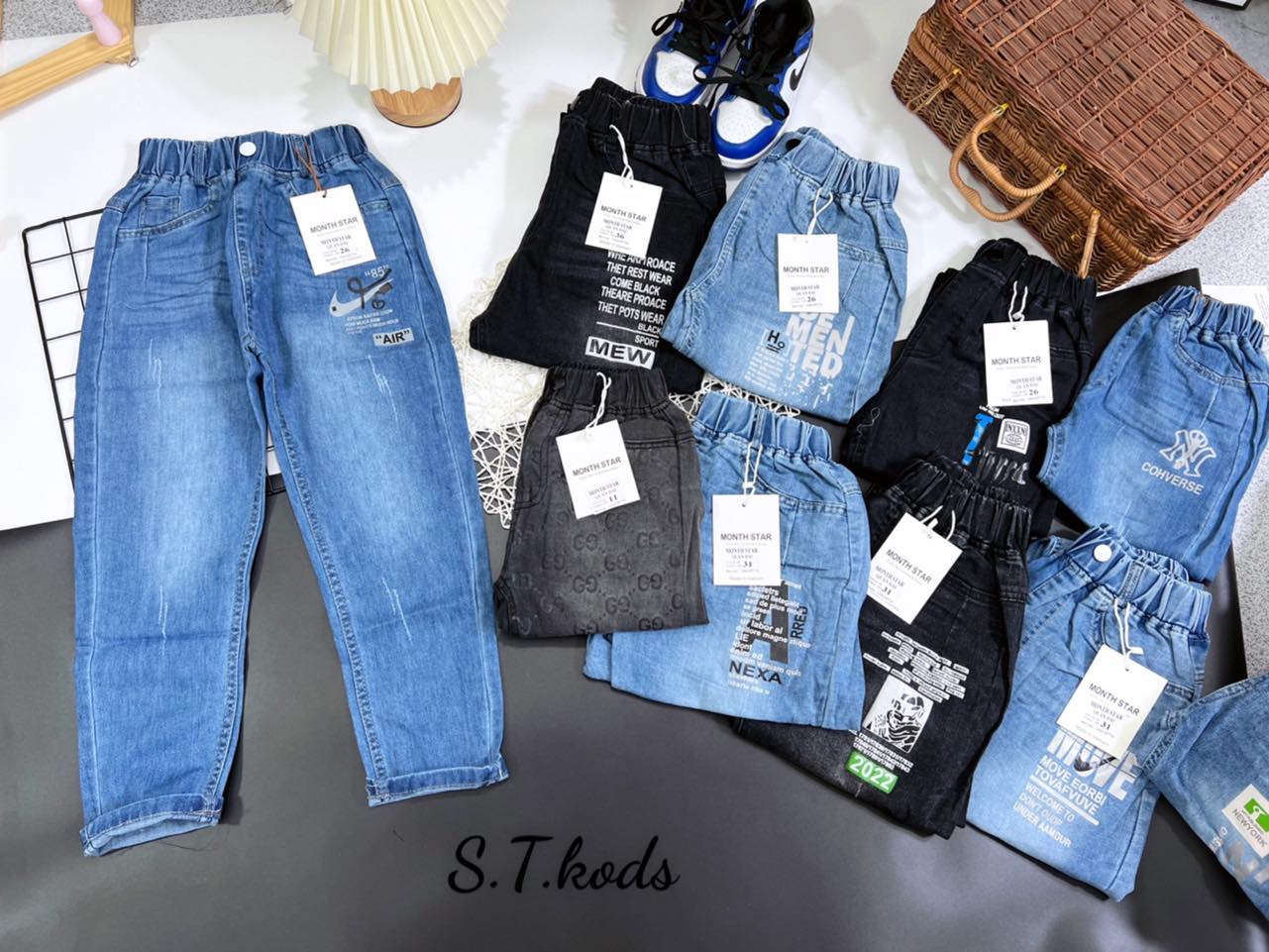 [Hoàn tiền 6%] Quần jean dài cá tính sịn đẹp cho bé trai 10-45kg -(không kèm thắc lưng, GIAO HỌA TIẾT NGẪU NHIÊN KHÔNG CHỌN)