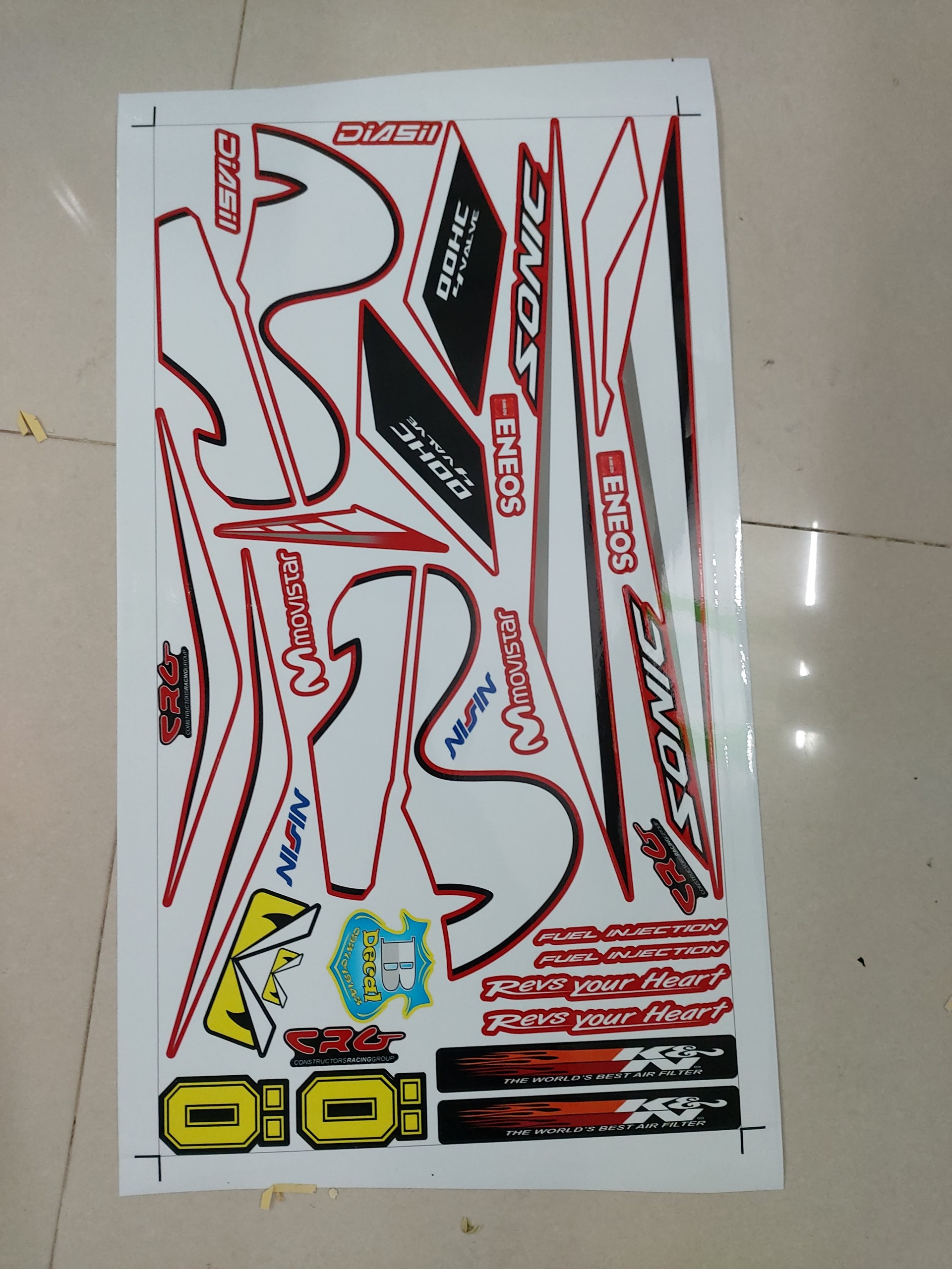 [HCM]Tem xe sonic movistar dán xe đỏ