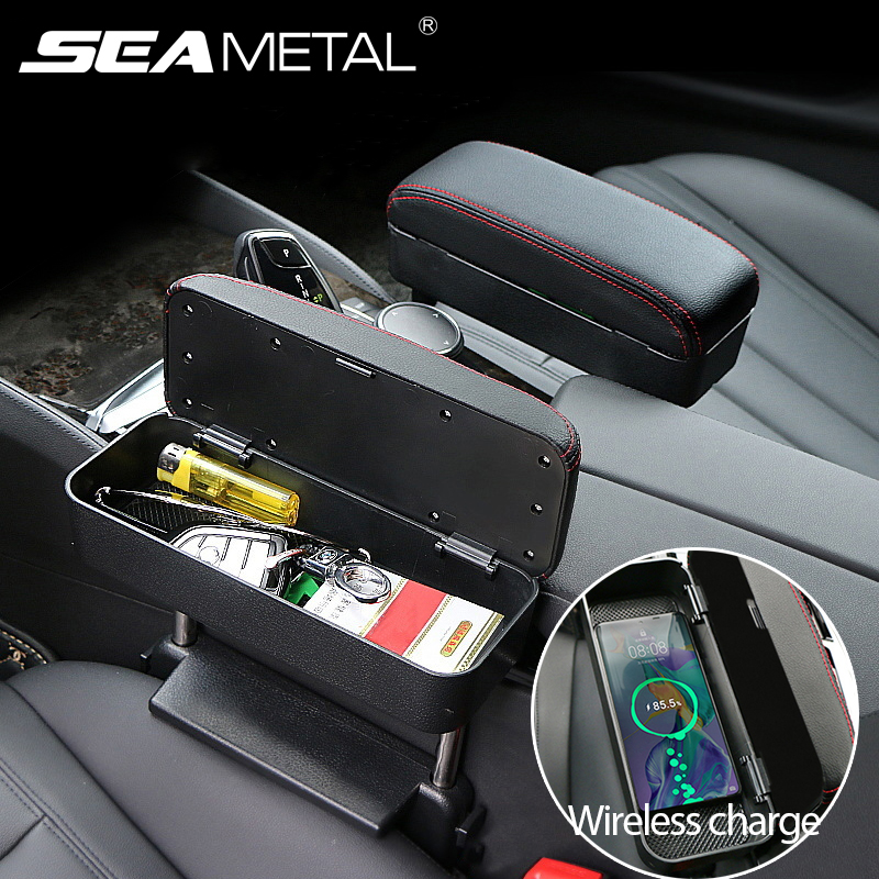 Phụ Kiện Xe Hơi Hộp Tay Vịn Ô Tô Có Sạc Không Dây Dụng Cụ Sắp Xếp Chỗ Trống Hỗ Trợ Khuỷu Tay Có Thể Điều Chỉnh