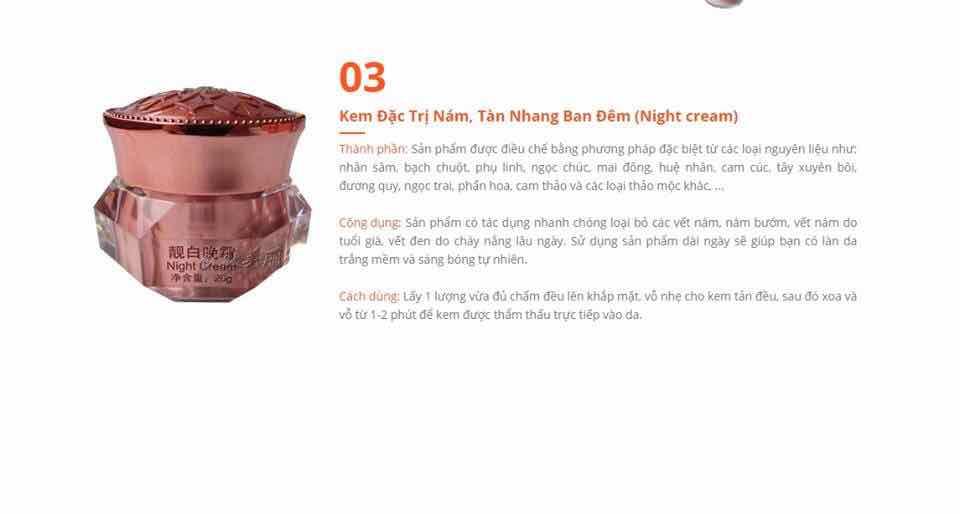Mỹ phẩm Hoàng Cung Cam 5 sản phẩm