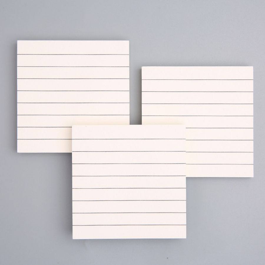 Tập 80 tờ giấy note vuông basic NO33, Note ghi chú đơn giản kẻ ngang, caro