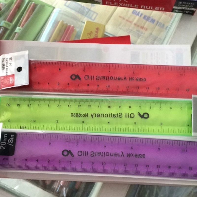 Thước kẻ nhựa dẻo 20cm, 30cm