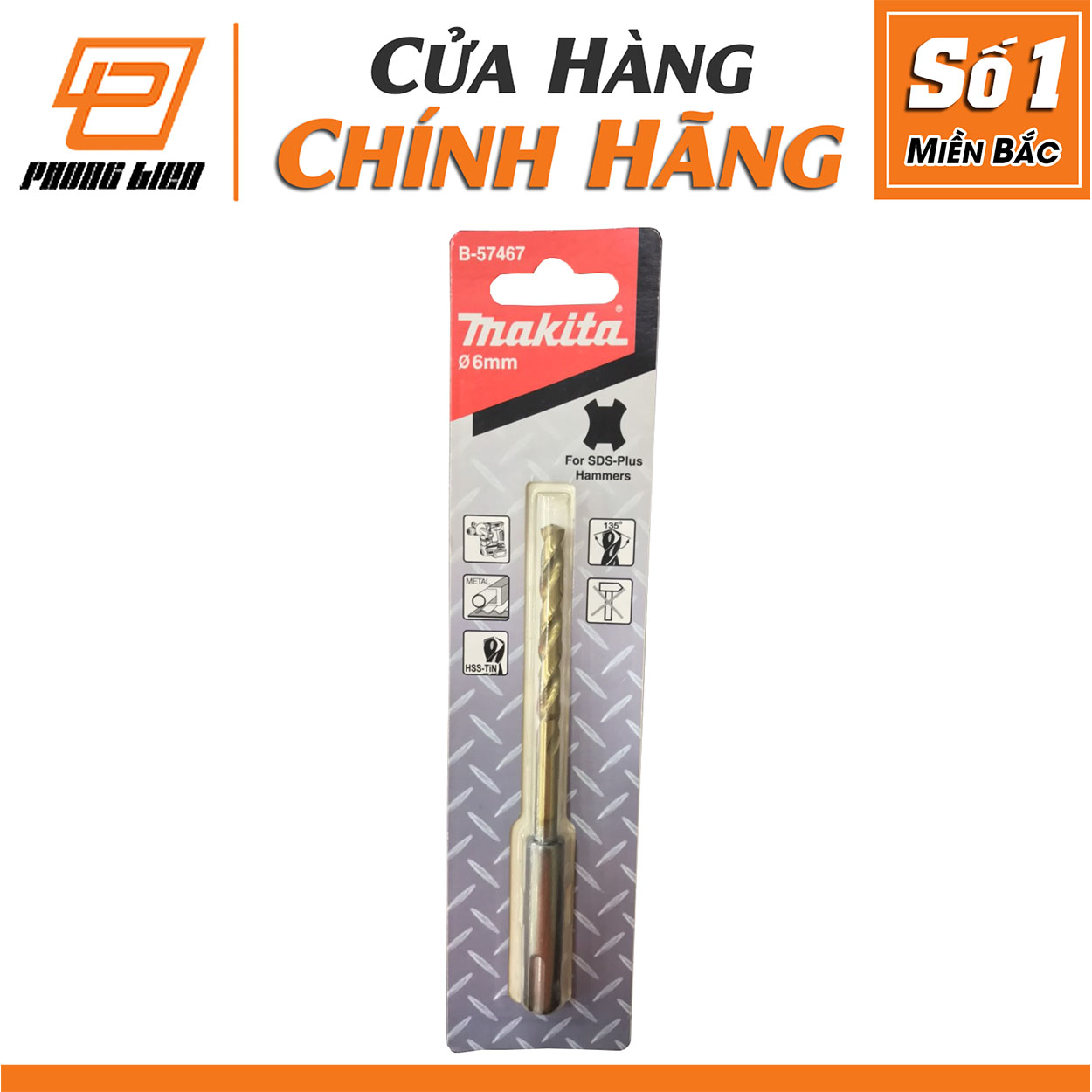 Mũi khoan sắt makita chuôi gài SDS PLUS
