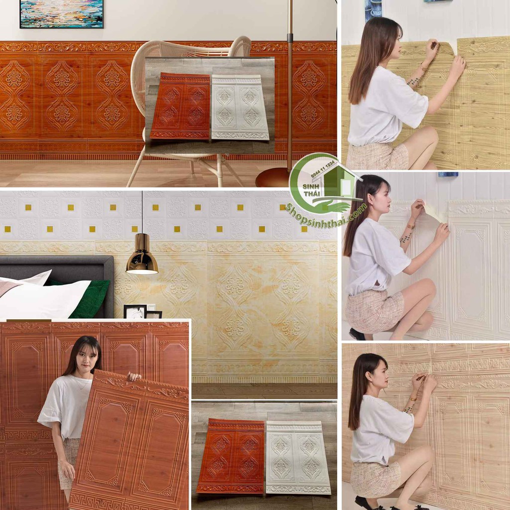[HCM][Mẫu mới] Xốp dán tường hoa văn cổ điển xốp dán lamri chân tường [35cm x cao 90cm x dày 7mm]