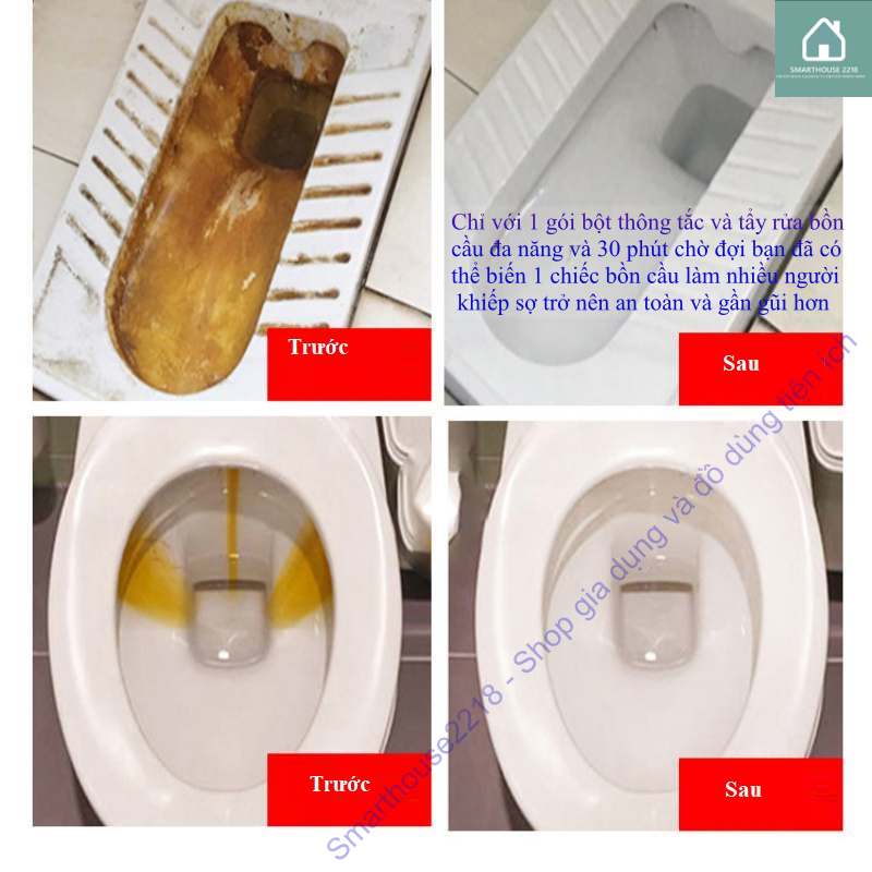 Bột thông tắc tẩy rửa bồn cầu đa năng