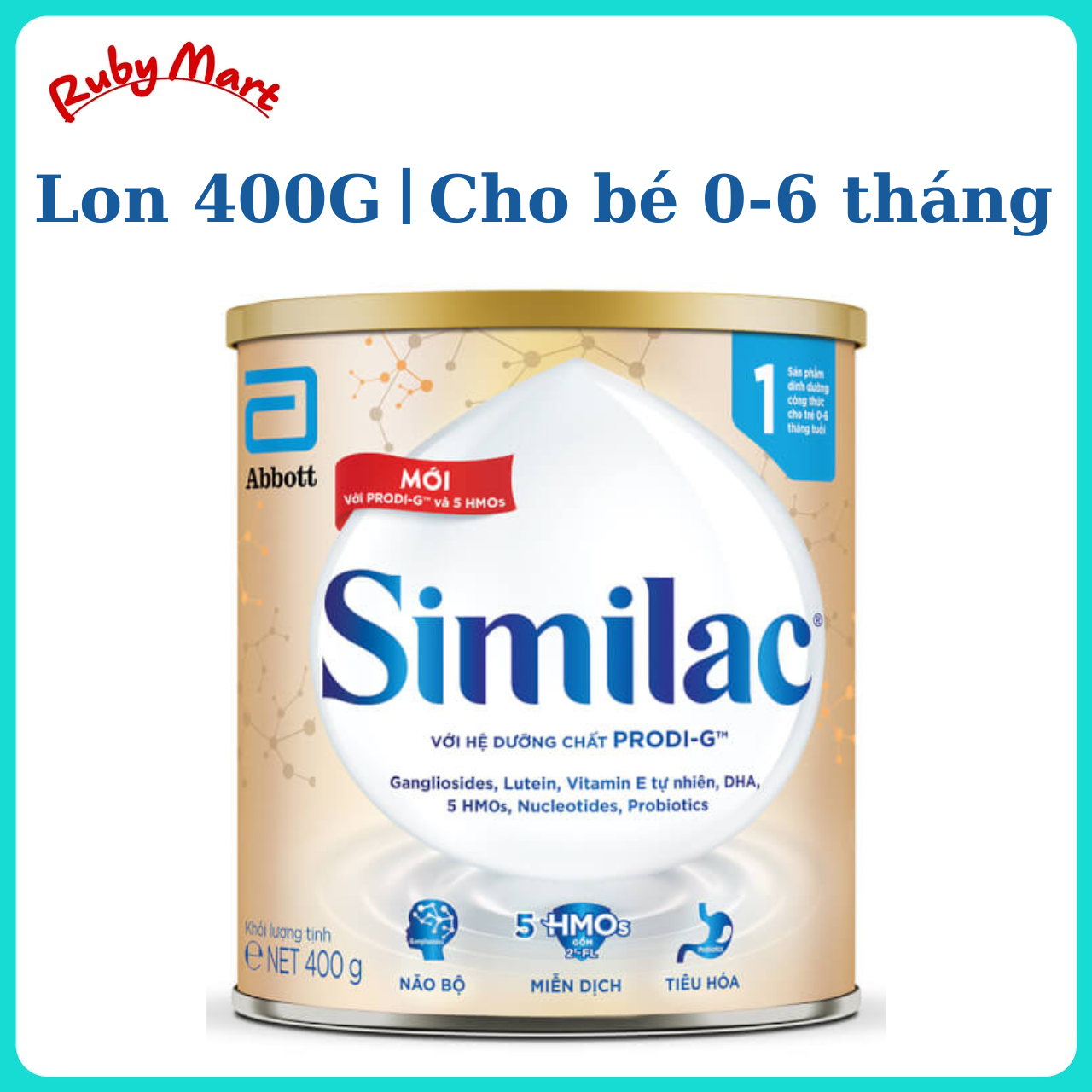 [Date 5.2024] Sữa bột Similac 5G số 1 400g (cho bé 0-6 tháng tuổi)