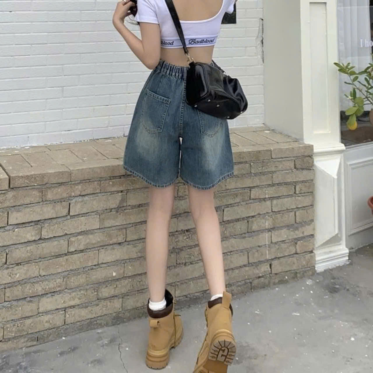 Quần jean denim nữ ống rộng dáng lửng ngố form basic cá tính size S,M,L, XL, XXL