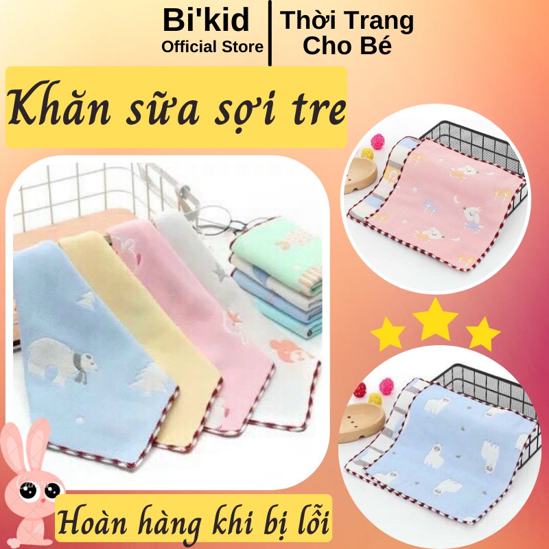 Khăn sữa sợi tre Leeleekid mềm mại lau rửa cho bé