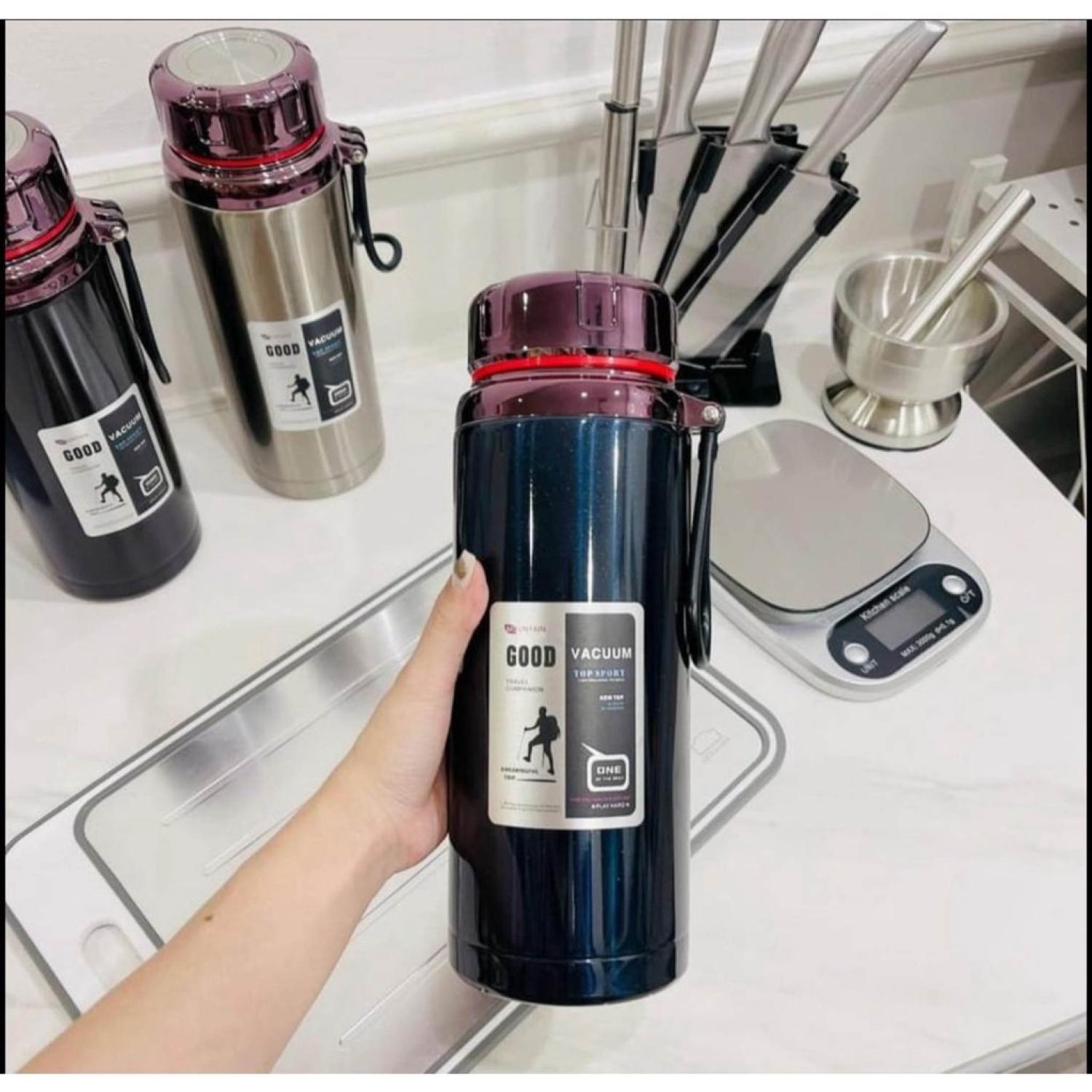 Bình giữ nhiệt nóng lạnh inox 304 1500ml giữ nhiệt trên 15 giờ - bình nước giữ nhiệt cao cấp