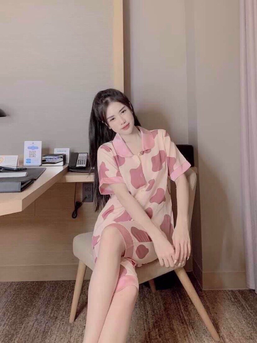 Đồ bộ Pyjama lửng chất lụa mango mềm mịn, mát, không nhăn, không xu
