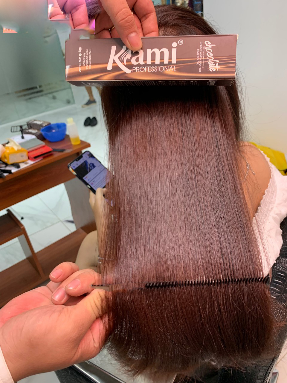 Kem Nhuộm Phủ Bạc Màu Socola (kèm Oxi và găng tay)