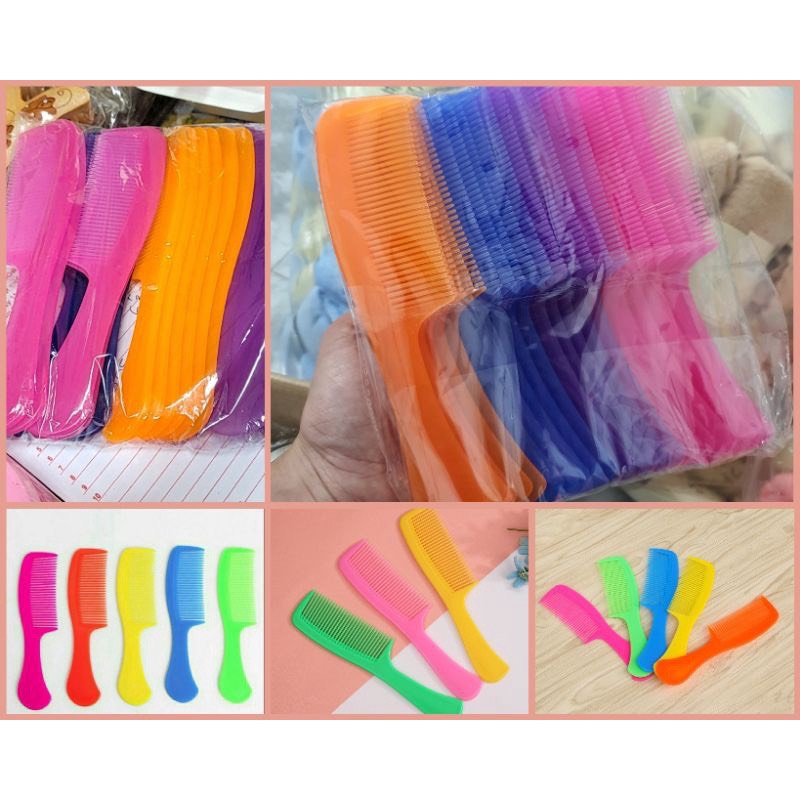Lược nhựa 2 răng tiện dụng, 4 Màu